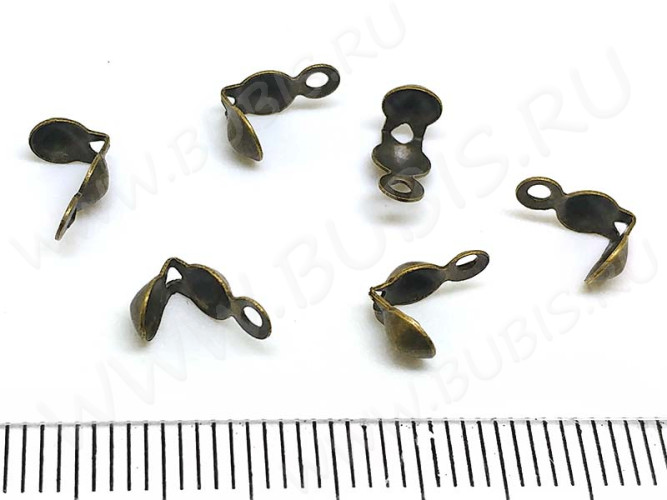 (СКИДКИ!!!) Зажимы №23 Калотты 8*3мм античная бронза (Iron) (50шт.)
