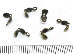 (СКИДКИ!!!) Зажимы №23 Калотты 8*3мм античная бронза (Iron) (50шт.)