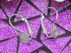 Швензы с французским замком №15 с платформой (8мм) 20*12,5*3мм серебристые (Brass) (1 пара)