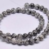 Купить (ОПТ) Бусина округлая 8мм Яшма Кунжутная СЕРАЯ натуральная (камни) (НИТЬ) с доставкой по России