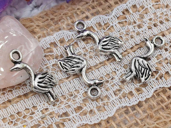 Подвеска Птичка 03 3D 18*7*2,5мм античное серебро (литьё)