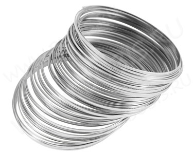 Мемори проволока - пружина - основа для браслета плоская 55*1,2*0,5мм цвет платины (10 витков)