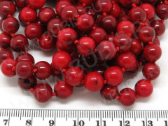 Бусина округлая 8мм Коралл НАТУРАЛЬНЫЙ красный (камни) (10шт.)