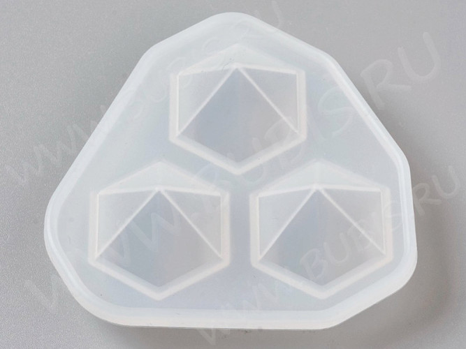 Молд 100 для эпоксидной смолы 3 Кристалла Бриллианта 29*29*24мм (силикон)