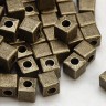 Купить Бусина 198 Кубик маленький 4*4*4мм античная бронза (литьё) (10шт.) с доставкой по России