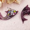 Купить Подвеска Дельфинчик 02  38*20*3,5мм лиловый (Lampwork) с доставкой по России