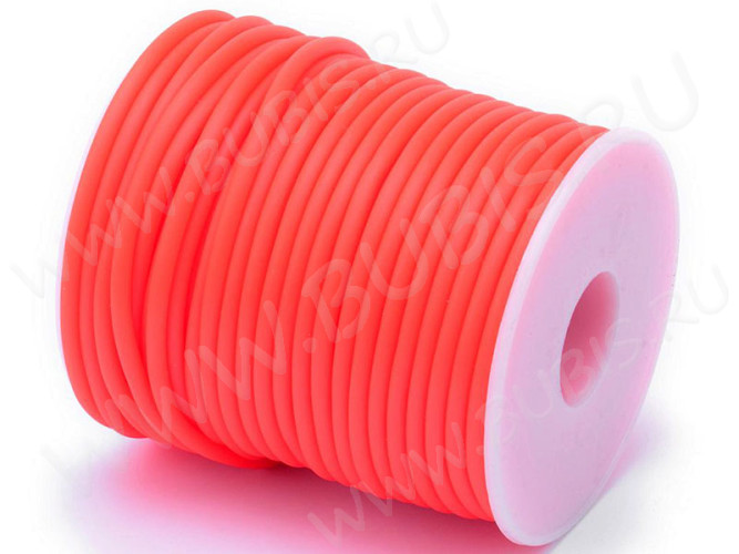 Полиуретановый шнур 13 3мм ПОЛЫЙ оранжевый матовый (1м)