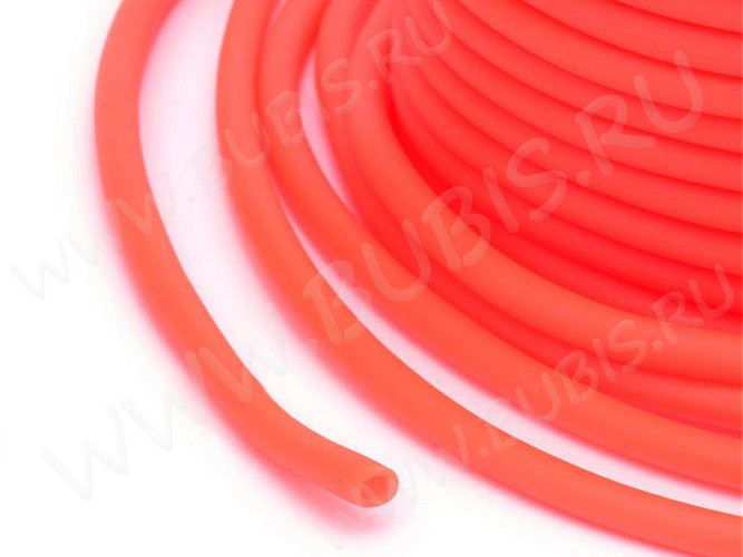 Полиуретановый шнур 13 3мм ПОЛЫЙ оранжевый матовый (1м)