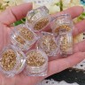 Купить Наполнение для смолы и бутылочек 121 Крошки стеклянные Bubis Crafts 1-3мм золотистые в контейнере (декор) с доставкой по России