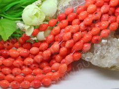 (ОПТ) Бусина каменная Ракушка 02 10*7*7мм Коралл лососевый натуральный (камни) (НИТЬ)