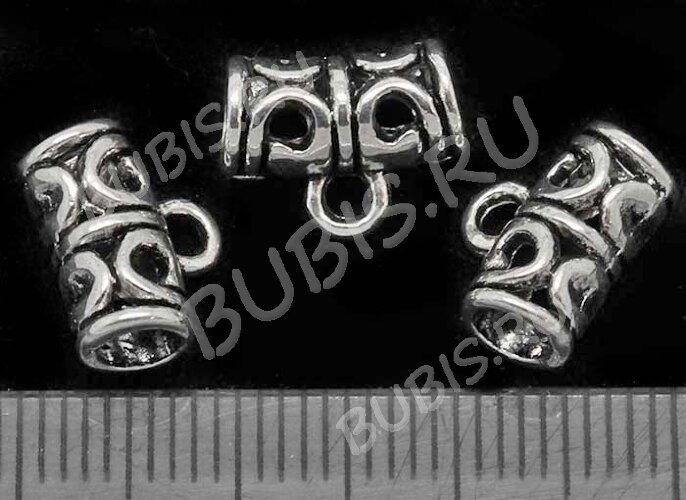(СКИДКИ!!!) Бусина с петлёй 004 Бейл ажурный 11,5*9*6мм античное серебро (литьё) (10шт)
