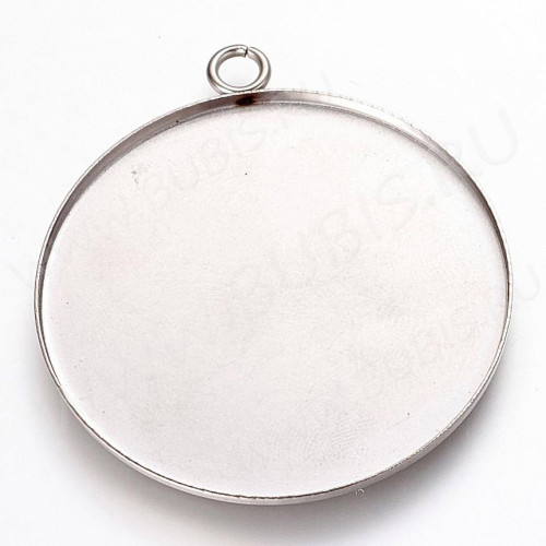 Подвеска-сеттинг Круг 60 (сеттинг 40мм)  46*41*2мм цвет платины (Хирургическая сталь)