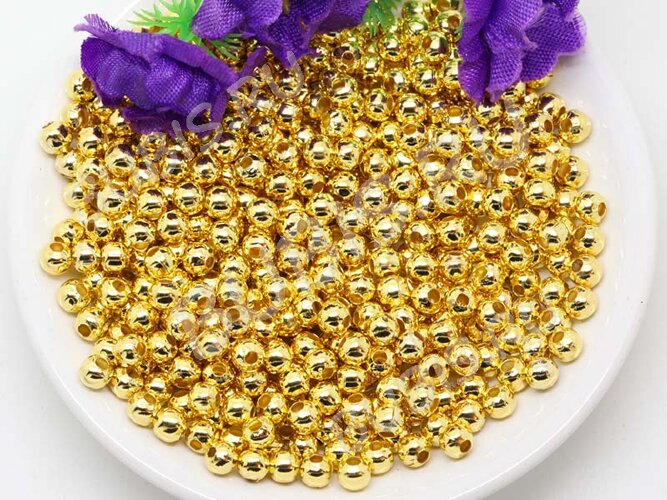 Бусина Шарик металлический 8мм золотистый (Iron) (20шт)