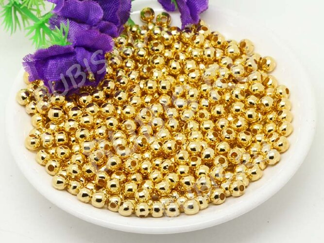 Бусина Шарик металлический 8мм золотистый (Iron) (20шт)