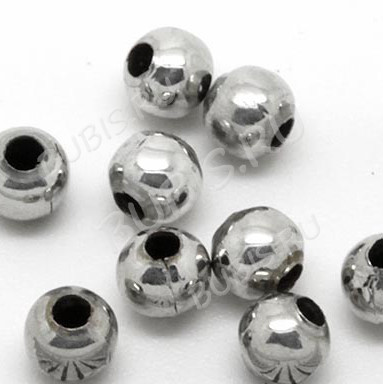 Бусина Шарик металлический 12мм цвет платины (Iron) (5шт)