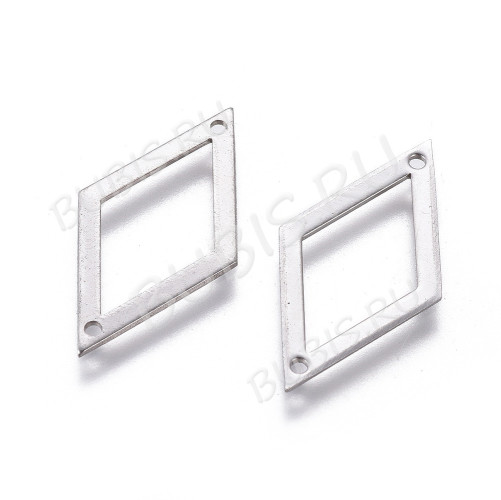 382 Коннектор Ромб рамка вставка 22*12,5*0,5мм цвет платины (Хирургическая ювелирная сталь)