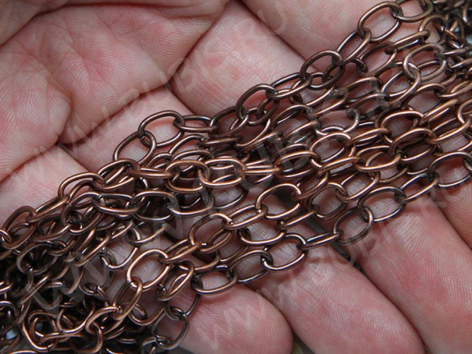 Цепочка I103 с простым плетением звено 8*5,5мм античная медь (Iron) (1м)