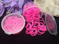 (РАСПРОДАЖА!!!) Набор для плетения браслетов 68 Loom Bands резиночки яр.розовые в контейнере (Loom Bands) (ок.100 резинок)