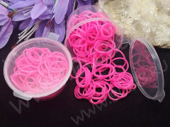 (РАСПРОДАЖА!!!) Набор для плетения браслетов 68 Loom Bands резиночки яр.розовые в контейнере (Loom Bands) (ок.100 резинок)