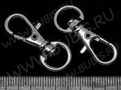 Карабин для брелка 03 32,5*13*5мм цвет платины (Iron)