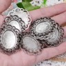Купить Подвеска-сеттинг Овал 08 (сеттинг 24-25*18мм) 40*35*1,9мм античное серебро (литьё) с доставкой по России