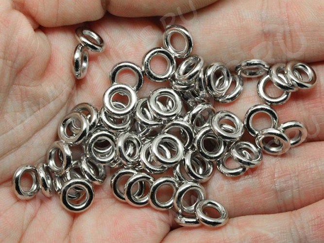 Колечки 07 8*8*2мм античное серебро (акрил ССВ) (50шт.)