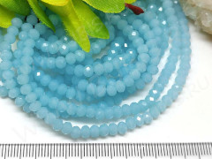 Бусина кристалл гранёный абакус 4,3*4*3,5мм голубой полупрозрачный (имитация Сваровски) (20шт.)