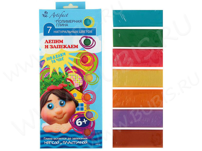 Полимерная глина Артефакт набор 7507-18 7 натуральных цветов 140г