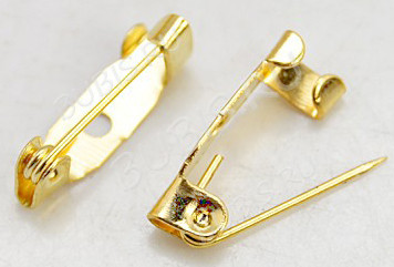 (ОПТ) Основа (заготовка) для броши №21 Булавка 1 отверстие 15*5*5мм золотистая (Iron) (100шт.)