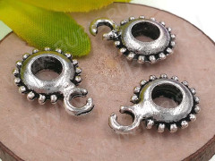 (СКИДКИ!!!) Бусина с петлёй 095 Бейл плоский 14,5*10,5*3,5мм античное серебро (литьё) (10шт.)