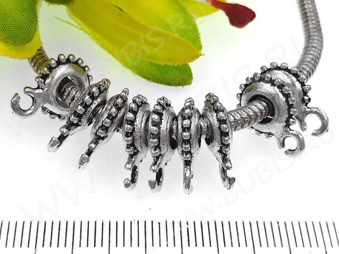 (СКИДКИ!!!) Бусина с петлёй 095 Бейл плоский 14,5*10,5*3,5мм античное серебро (литьё) (10шт.)