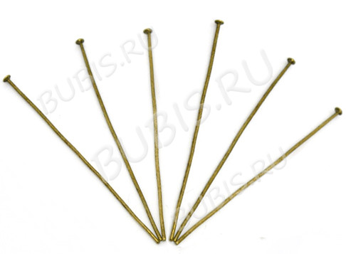 (СКИДКИ!!!) Штифт со шляпкой 40*0,7мм античная бронза, без никеля (Iron) (50шт)