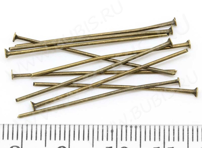 (СКИДКИ!!!) Штифт со шляпкой 40*0,7мм античная бронза, без никеля (Iron) (50шт)