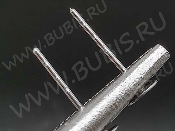 (СКИДКИ!!!) Пуссеты ("гвоздики") №156 (платформа 6мм) с 3 рисочками 12*0,7мм цвет платины (хирургическая сталь) (10 пар)