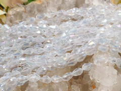 Бусина Капля гранёная 6*4*4мм чистая прозрачная с АВ (имитация Сваровски) (10шт.)