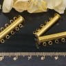 Купить Магнитный замочек №24 слайдер, лифт на 5 нитей (10 петелек) 31*11*7мм золотистый (Brass) с доставкой по России