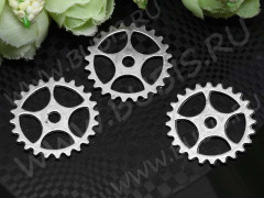 Шестерёнка 05 двусторонняя 25*24,5*1мм античное серебро (литьё) (Steampunk)