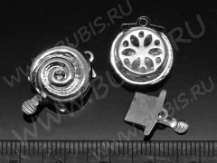 Замочек-застёжка №27 Улитка 21*14,5*7,5мм цвет платины (Brass)