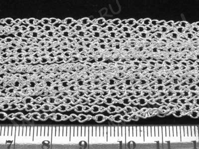 Цепочка I073 простая кручёная звено 3,8*2,*0,5мм серебристая (Iron) (50см)