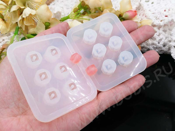 Молд 097 для эпоксидной смолы Бусина Многогранник 9*9*9мм (силикон)