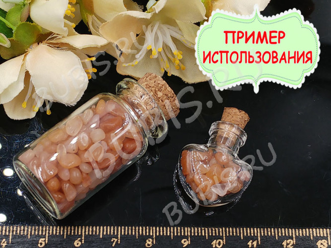 Наполнение для смолы и бутылочек 058 каменная крошка БЕЗ отверстий 2-8*2-4мм Авантюрин натуральный (декор)