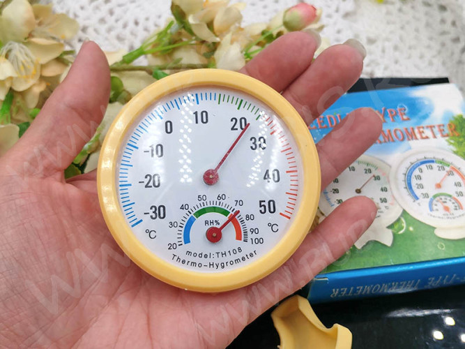 Термометр 01 гигрометр 90*75*25мм жёлтый (инструменты для бижутерии)