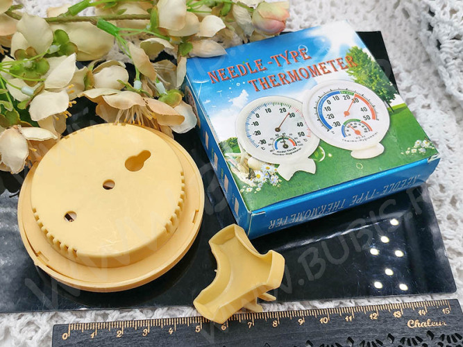 Термометр 01 гигрометр 90*75*25мм жёлтый (инструменты для бижутерии)