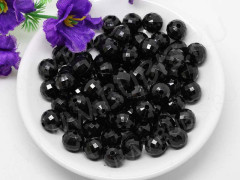 Бусина Округлая 15 Шар гранёный 8*8*7,5мм чёрный непрозрачный (акрил) (10шт.)