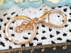 Карабин для брелка 30 с карабином и кольцом 68мм розовое золото (сплав и Iron)