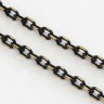 Купить Цепочка C34 простое плетение с гранёным звеном 3,5*2,5мм чёрная (Brass) (50см) с доставкой по России