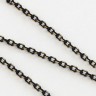 Купить Цепочка C34 простое плетение с гранёным звеном 3,5*2,5мм чёрная (Brass) (50см) с доставкой по России