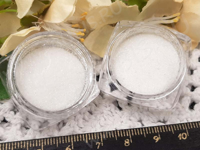 Наполнение для смолы и бутылочек 134 блёстки Bubis Crafts белые в контейнере (декор)