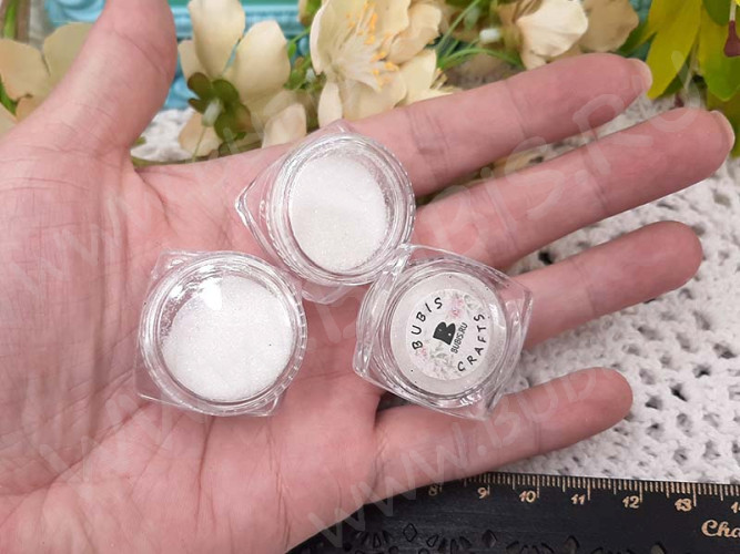 Наполнение для смолы и бутылочек 134 блёстки Bubis Crafts белые в контейнере (декор)