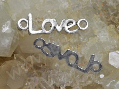 Подвеска &quot;Love&quot; 03 коннектор 24*7*2мм античное серебро (литьё)